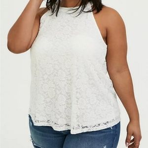 Torrid size 5 ivory lace goddess tank
